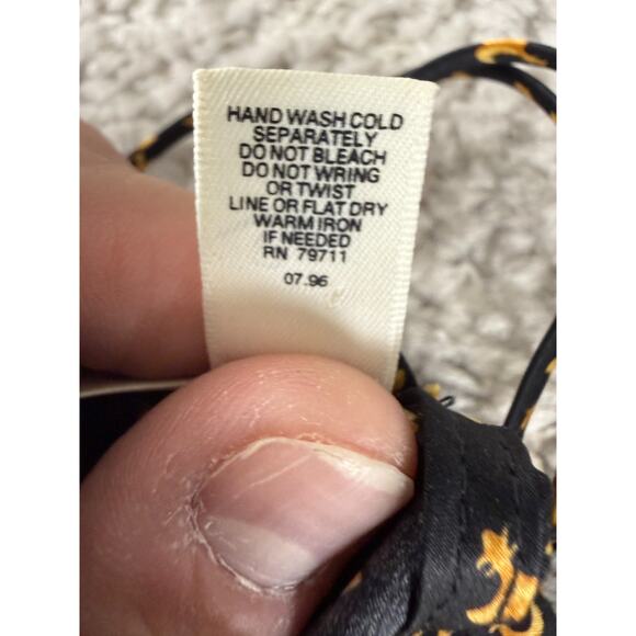 Victorias Secret Size S Silk Floral Boho Sleepwear Tank Cami Top Gold - Picture 6 of 7